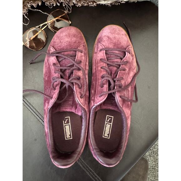 Puma Basket Suede Winetasting Sneakers Plum Burgundy Size 7 - Picture 3 of 6